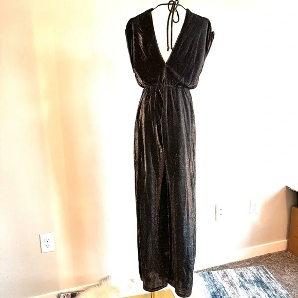 By Together Black Metallic Jumpsuit for Cocktail Nights - Picture 2 of 7